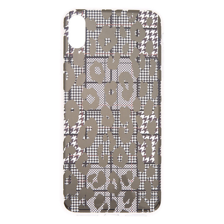 Houndstooth Leopard Phone Case - Fits iPhone XS Max,