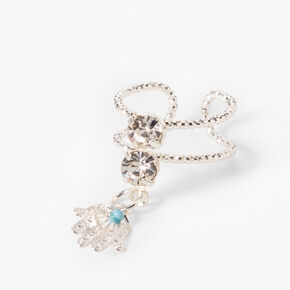 Silver Embellished High Five Ear Cuff,