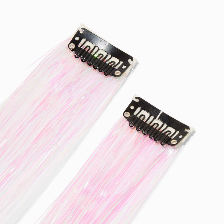 Iridescent Tinsel Faux Hair Clips - 2 Pack,