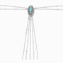 Burnished Silver Filigree Turquoise Bolo Choker Necklace,