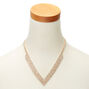 Gold-tone Rhinestone Chevron Statement Necklace,