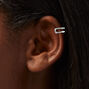 Silver Half Crystal Ear Cuff,