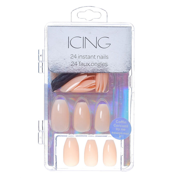 French Ombre Faux Nail Set - Nude, 24 Pack,