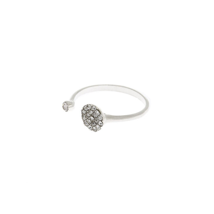 Silver Round Cuff Ring,