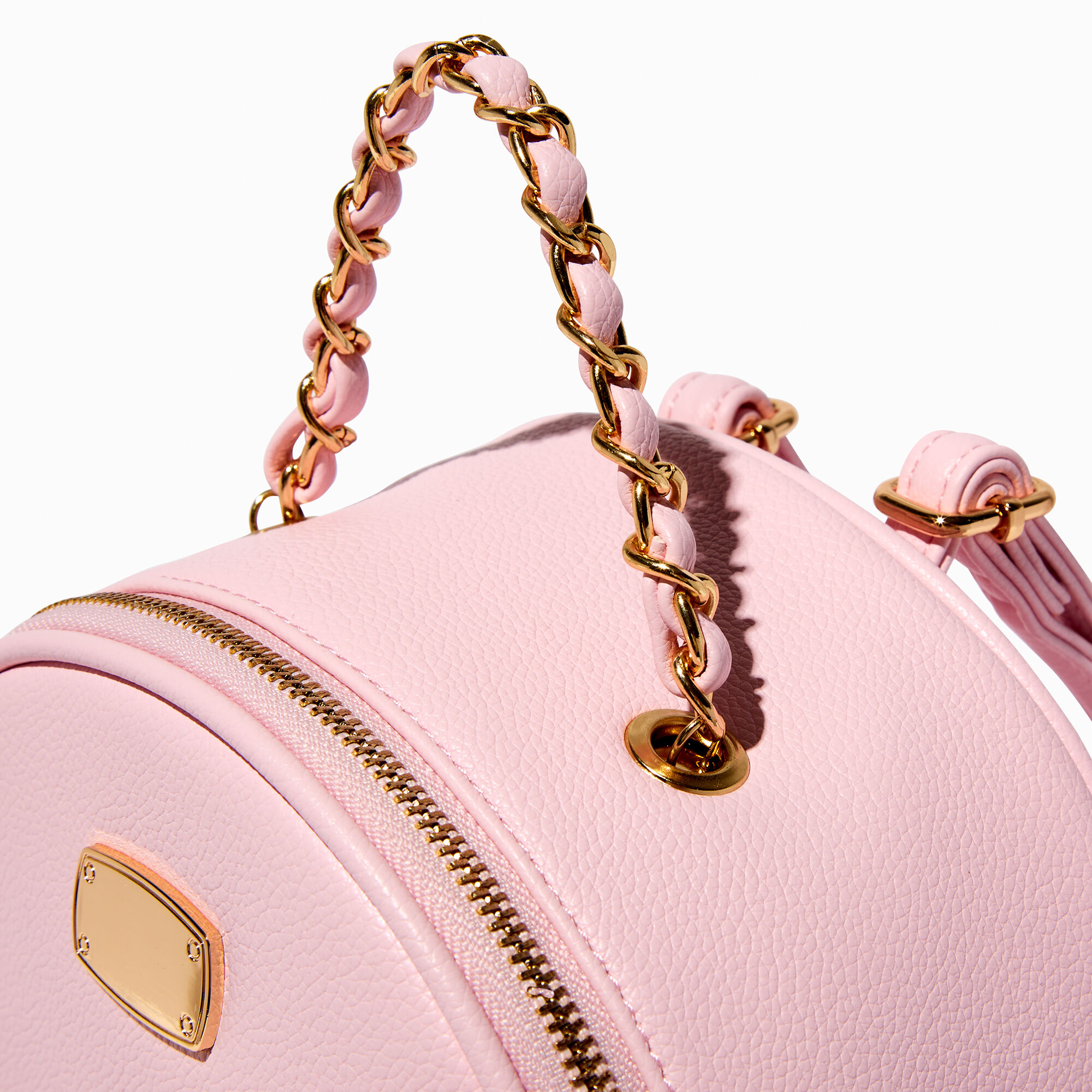 Rhinestone Studded Blush Pink Quilted Backpack Icing US