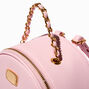 Rhinestone-Studded Blush Pink Quilted Backpack,