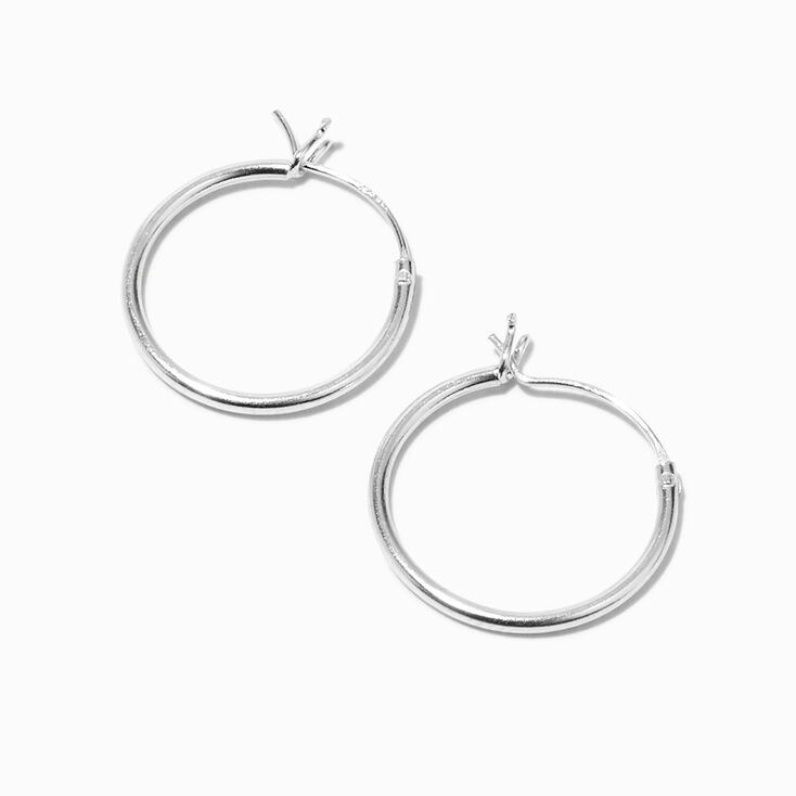 Sterling Silver 16MM Hinge Hoop Earrings,
