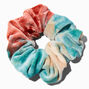 Blue &amp; Rust Medium Tie Dye Velvet Hair Scrunchie,