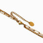 Gold-tone Stainless Steel Rectangle Pendant Multi-Strand Necklace,