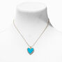 Icing Select 18k Gold Plated Cubic Zirconia Turquoise Heart Pendant Necklace,