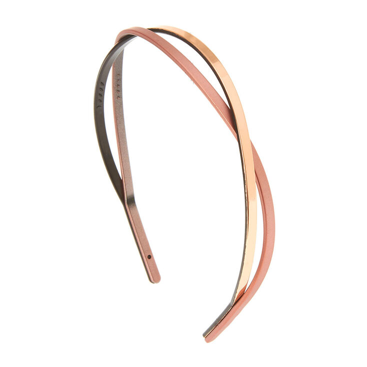 Copper & Rose Gold Twisted Headband,