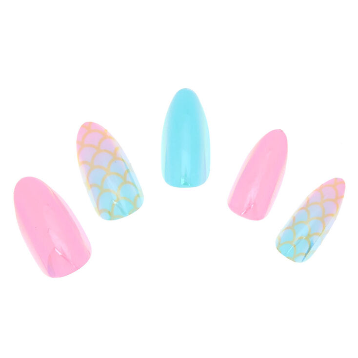Pastel Chrome Mermaid Faux Nails - 24 Pack,