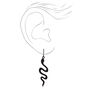 Black Embellished Snake Drop Earrings,