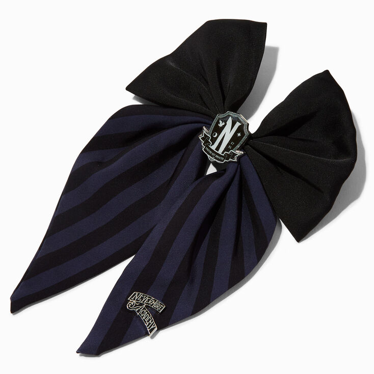 Wednesday&trade; Black Logo Hair Bow,