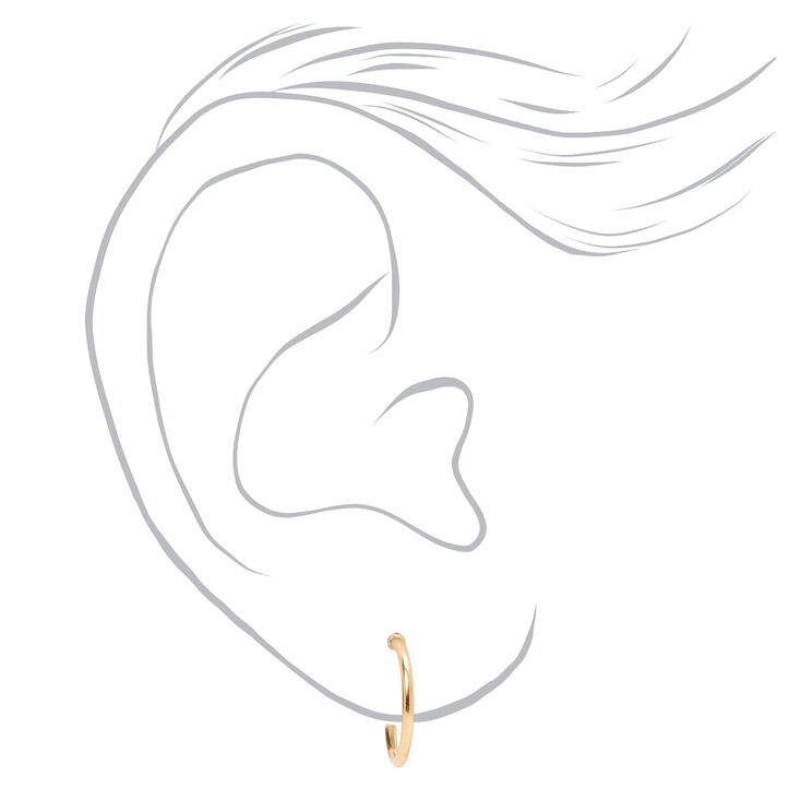 Mixed Metal Cross Stud &amp; Hoop Earrings - 9 Pack,