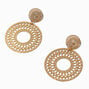 Gold-tone Filigree Double Disc 1.5&quot; Drop Earrings ,