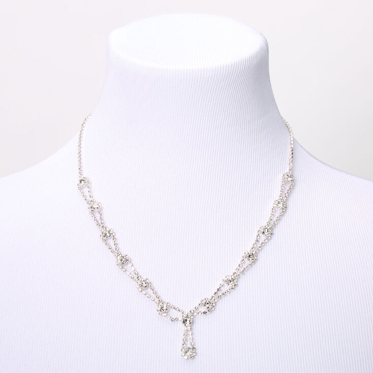 Silver Rhinestone Looped Jewelry Set - 2 Pack,