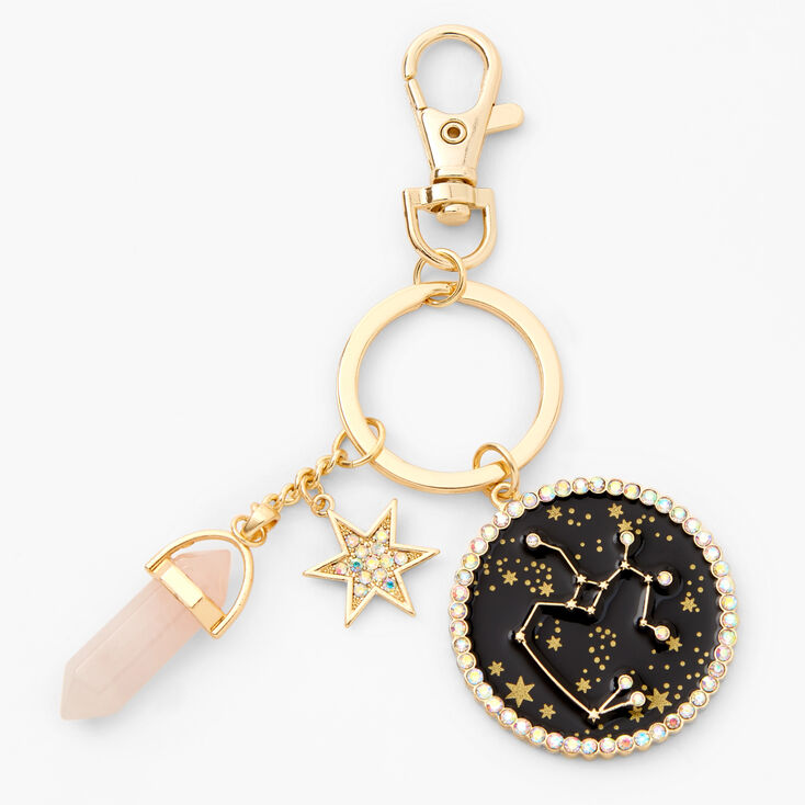 Gold Mystical Gem Zodiac Keychain - Sagittarius,