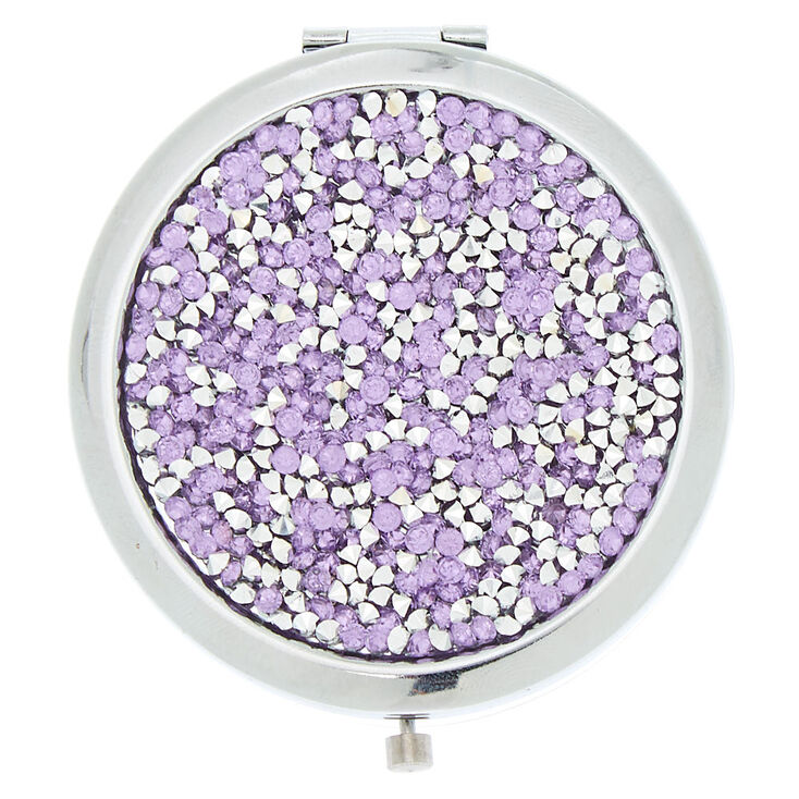 Chunky Glitter Gem Compact Mirror - Purple,