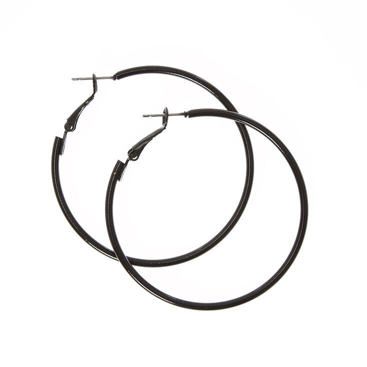 50MM Black Hoop Earrings,