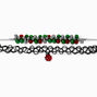 Jingle Bells &amp; Gift Bow Choker Necklace Set - 2 Pack,