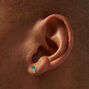 Silver-tone Cubic Zirconia Green Triangle Stud Earrings,