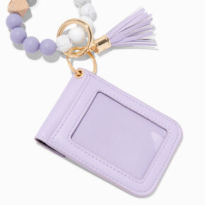 Beaded Bracelet With Lavender Mini Snap Wallet,