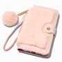 Furry Pink Wristlet Phone Case - Fits iPhone&reg; 13 Pro Max,