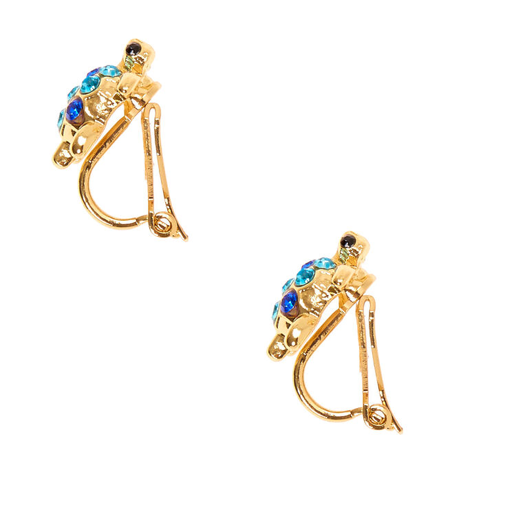 Gold-tone Turtle Clip-On Stud Earrings,