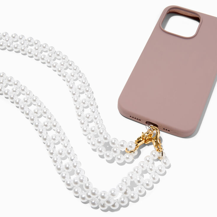 Beaded Pearl Phone Crossbody Strap,
