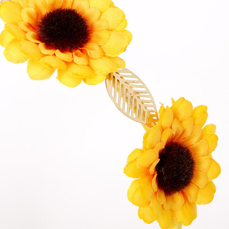 Sunflower Golden Leaf Flower Headband - Yellow | Icing US