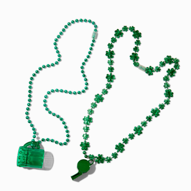 St. Patrick&#39;s Day Whistle &amp; Shot Glass Necklaces - 2 Pack,
