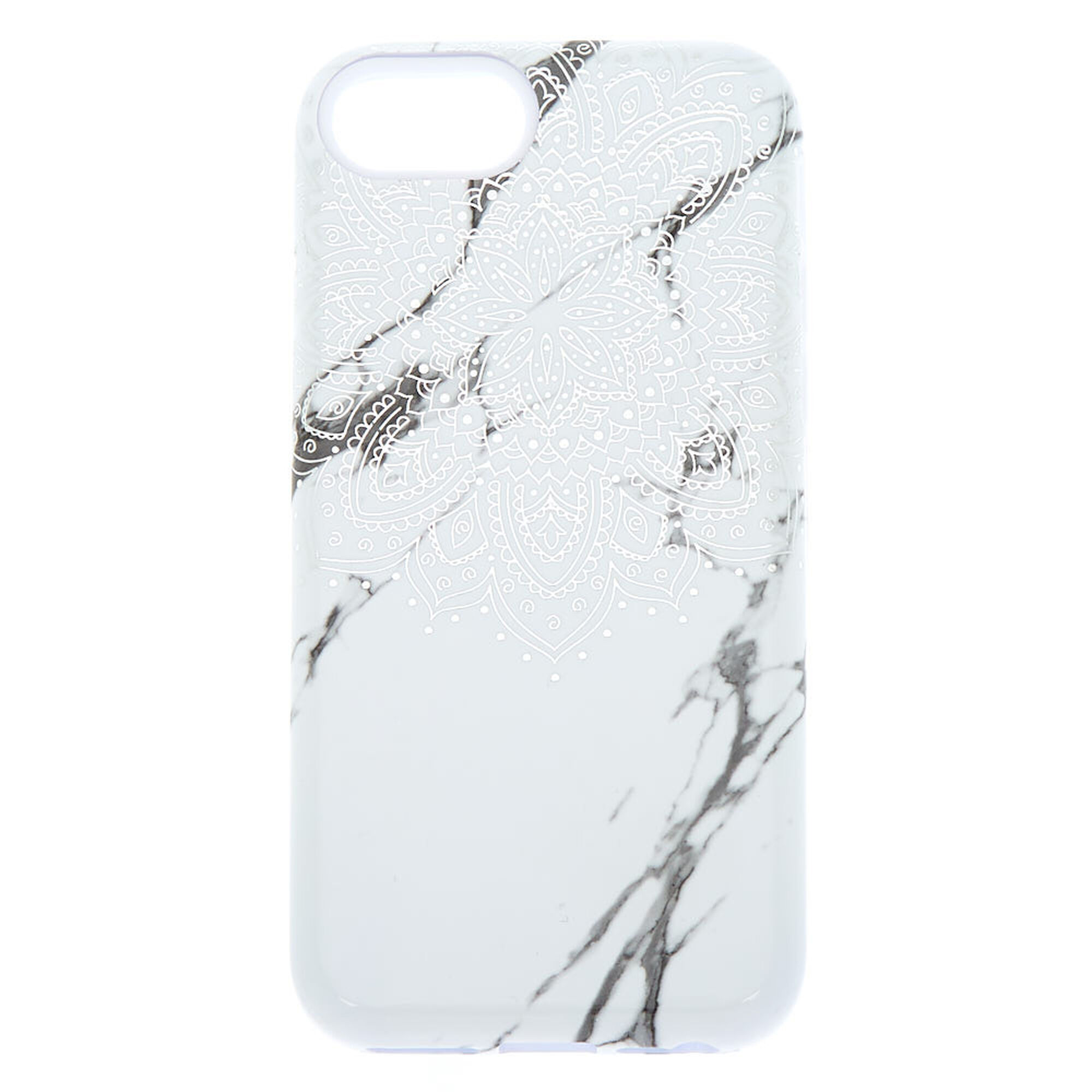 White Mandala Marble Protective Phone Case Fits Iphone 6 7 8
