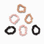 Black, Pink, &amp; Tan Skinny Silky Hair Scrunchies - 6 Pack,