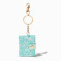 Blue Paisley Print Mini Notebook Keychain,