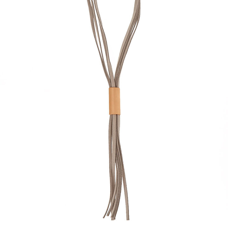 Gray Tassel tie Necklace,