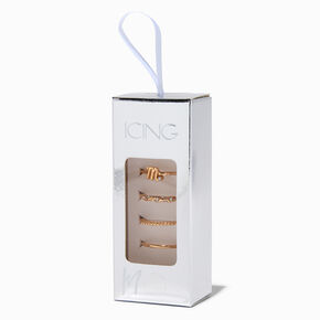 Gold-tone M Initial Ring Stack Set - 4 Pack,