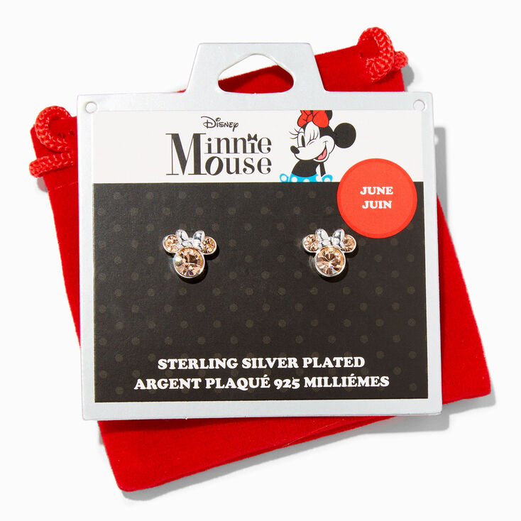 &copy;Disney Minnie Mouse Birthstone Sterling Silver Stud Earrings - June,