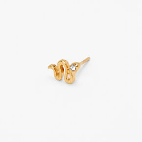 18k Gold Plated Single Snake Stud Earring,