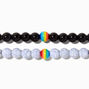 Marble Beaded Rainbow Stretch Bracelet Set - 2 Pack,