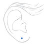 14kt White Gold 3mm September Sapphire Crystal Studs Ear Piercing Kit with Ear Care Solution,
