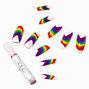 Rainbow Swirl XL Coffin Vegan Faux Nail Set - 24 Pack,