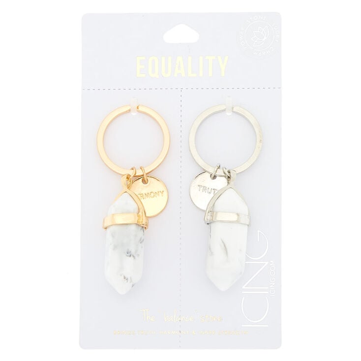 Best Friends The "Balance" Stone Keychains - White, 2 Pack,