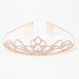 Rose Gold-tone Lotus Flower Rhinestone Tiara,