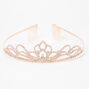 Lotus Flower Rhinestone Tiara - Rose Gold,