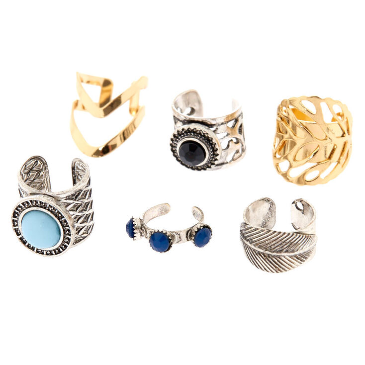 Gold & Silver Tone Tribal Ear Cuffs,