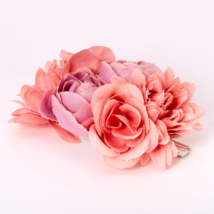 Blushing Mauve Bouquet Of Flowers Hair Clip,