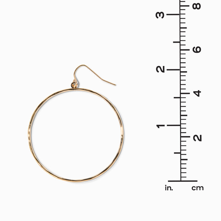 Gold 1&#39;&#39; Circle Hoop Drop Earrings,