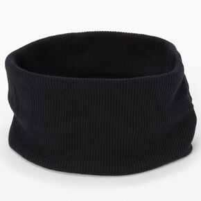Black Flat Ribbed Headwrap,