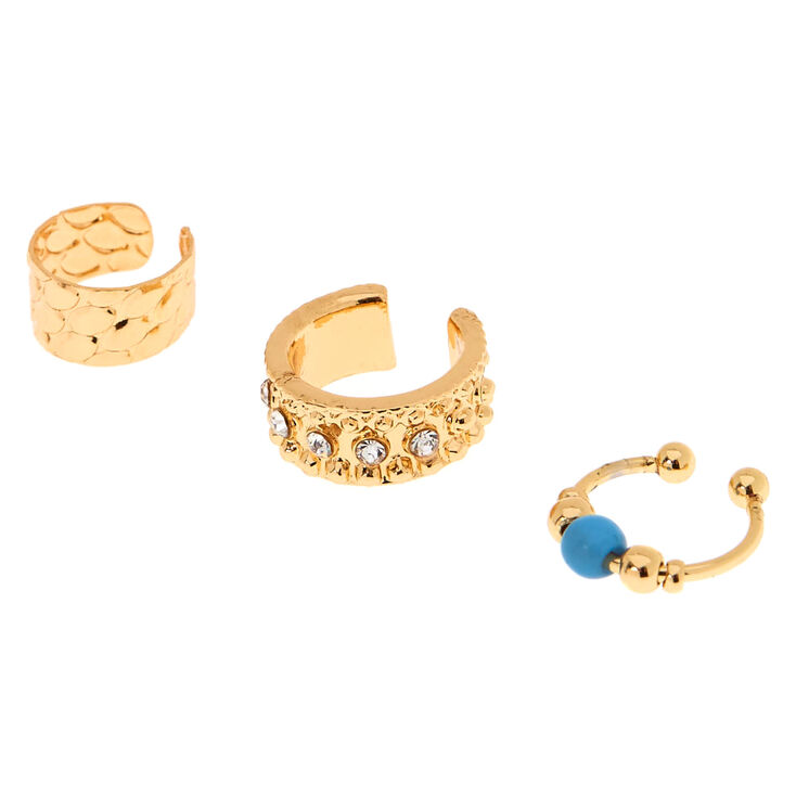 3 Pack Gold-Tone Ear Cuffs,